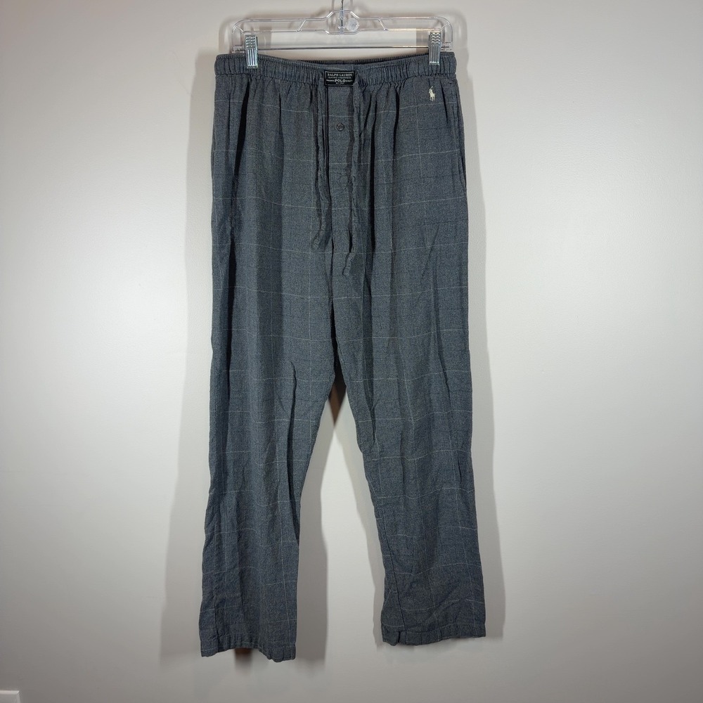 Polo Ralph Lauren Men's Plaid Pajama Pants Gray Lounge Sleepwear Size Large
